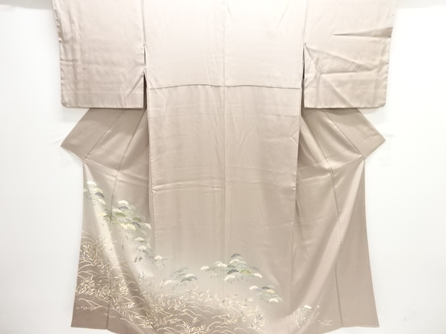 JAPANESE KIMONO / IRO-TOMESODE / EMBROIDERY / SCENERY